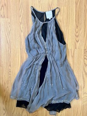 Saivana Lavender-Gray Embellished Chiffon top